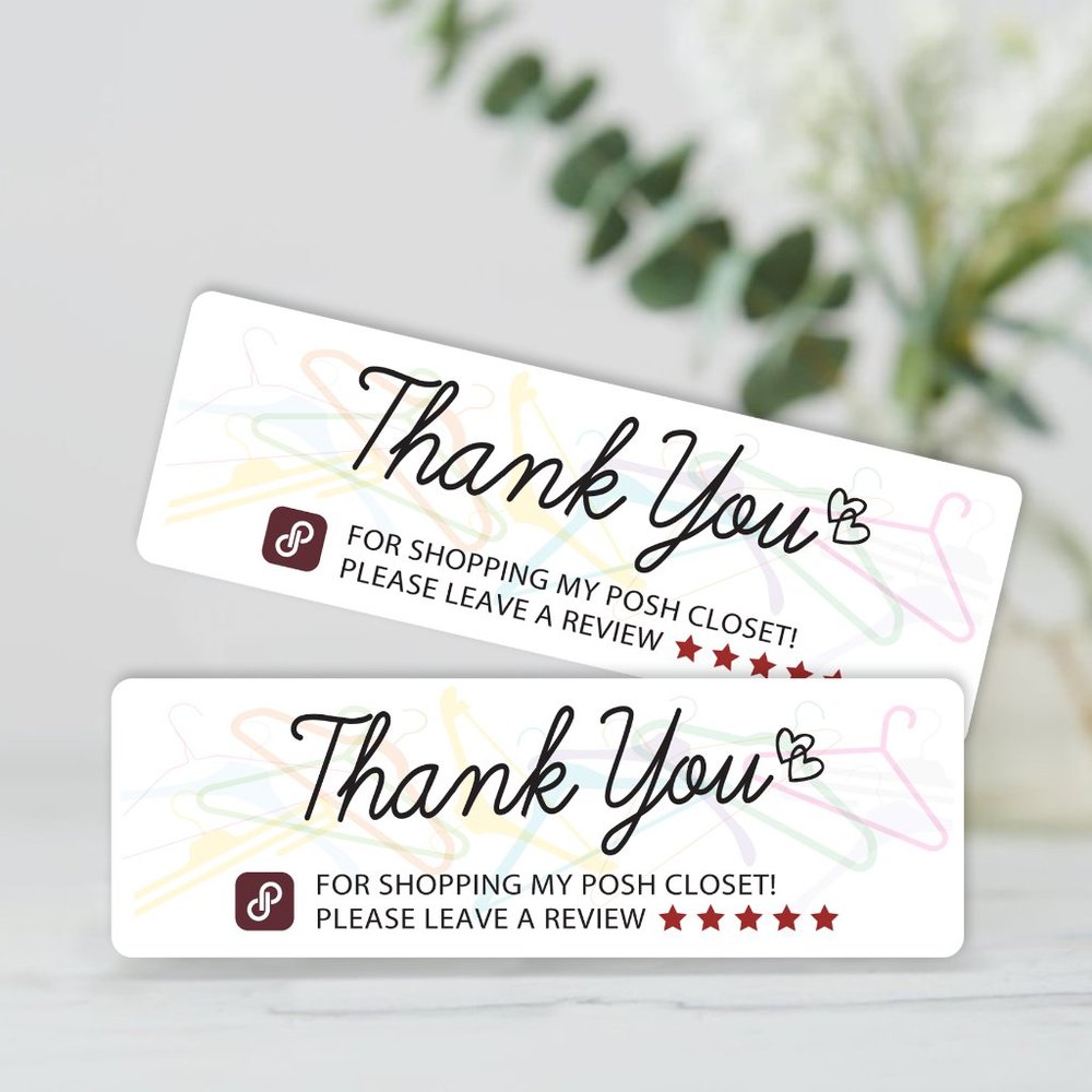 Thank You For Shopping Rating Sticker Labels – (48 ct)